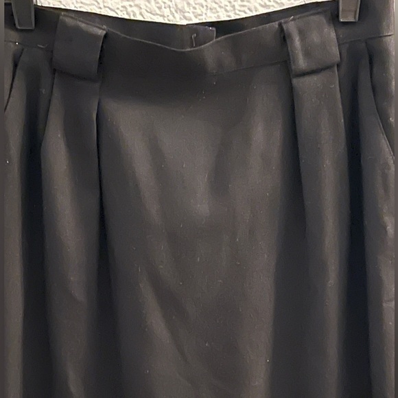 Talbots Linen Wool Blend Midi Black Skirt Size 12 - Picture 2 of 6